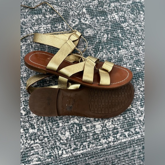 Kate Spade NY metallic lace up gladiator sandals - Picture 3 of 5